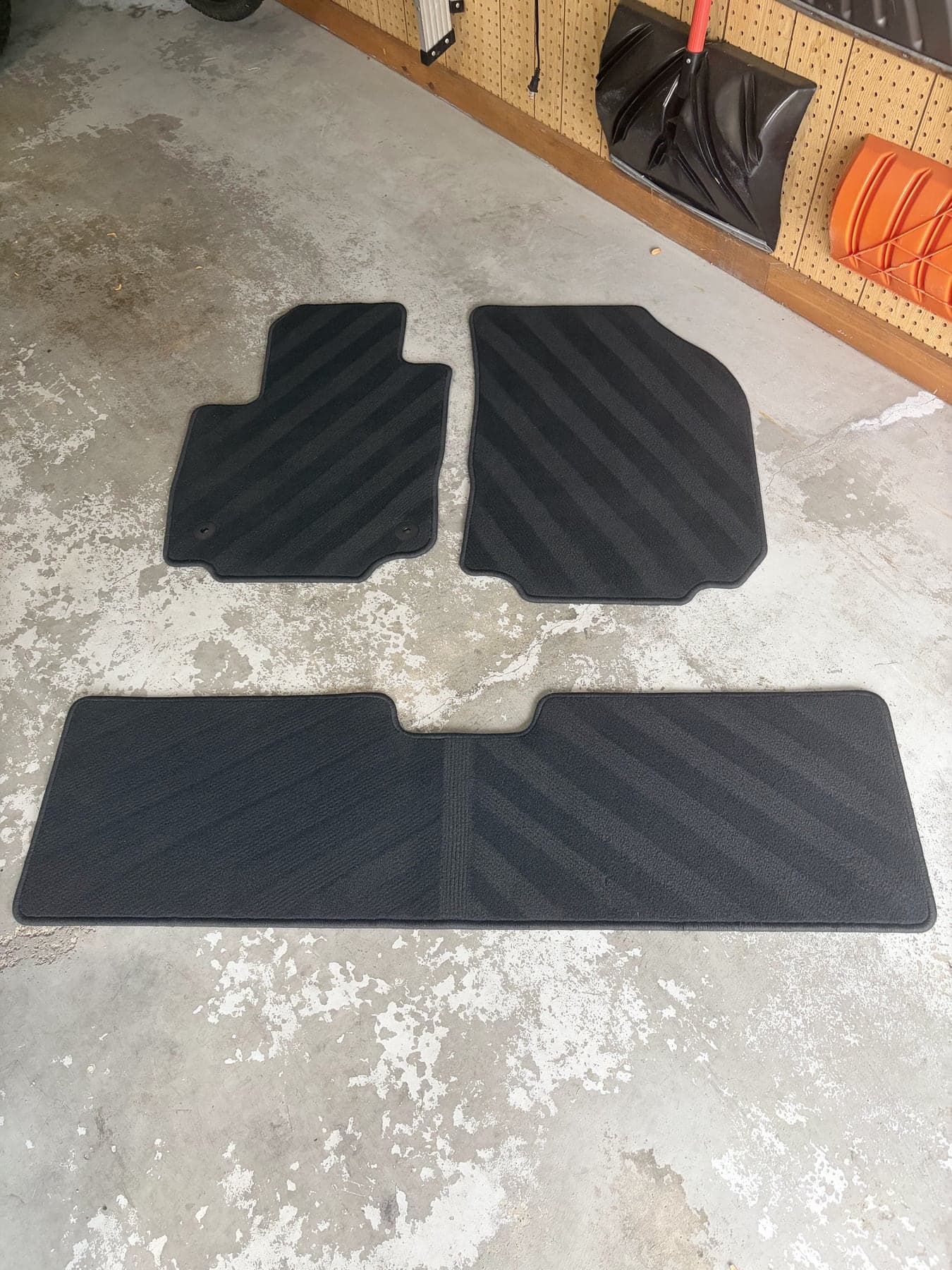 Floor mats cleaned and laid out to dry